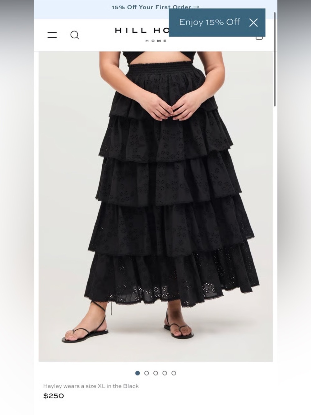 Hill House Eyelet Noemie Skirt Black